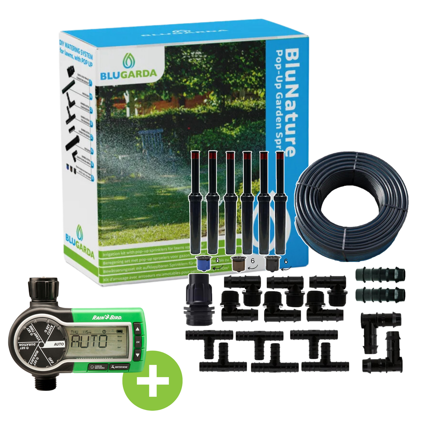 BluNature - Pop-Up Beregening Kit - Met Rainbird Kraancomputer